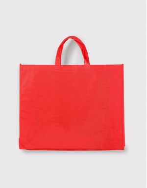 |預購|不織布橫式立體車縫提袋 - 紅色XL |預購|不織布橫式立體車縫提袋 - 紅色XL