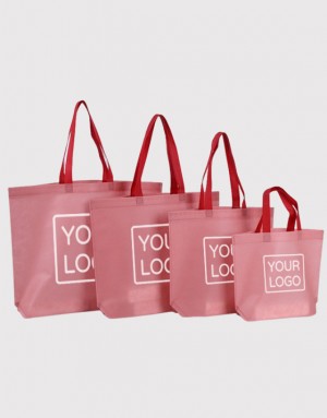 |客製|橫式雙拼提袋色有底無側袋-粉紅|請洽詢|