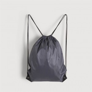 尼龍布210D束口後背包-深灰色
