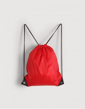 尼龍布210D束口後背包-紅色 尼龍布210D束口後背包-紅色