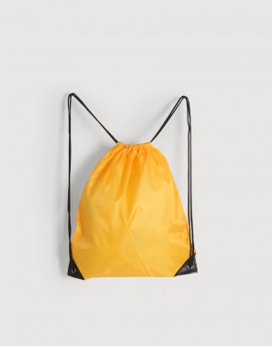 |缺貨|尼龍布210D束口後背包-黃色