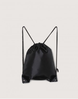 尼龍布420D束口後背包-黑色 尼龍布420D束口後背包-黑色