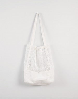 網格紋帆布肩背包 雙色