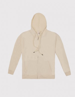 AG3000 重磅寬版落肩無刷毛連帽拉鍊外套