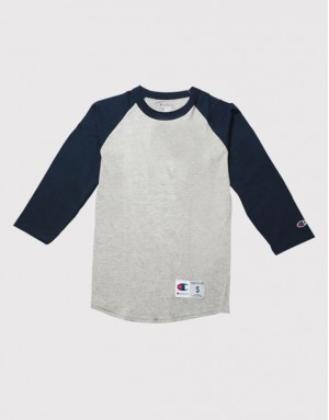 champion  七分袖棒球T-麻灰袖/藏青-L champion  七分袖棒球T-麻灰袖/藏青-L