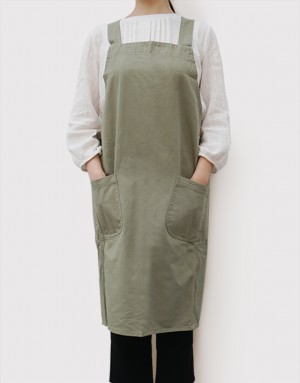 水洗帆布工作款寬肩帶圍裙+斜雙口袋-4色 水洗帆布工作款寬肩帶圍裙+斜雙口袋-4色