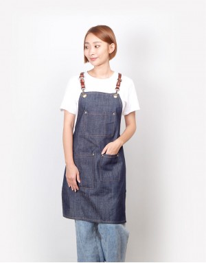 |缺貨|牛仔真皮圍裙 |缺貨|牛仔真皮圍裙