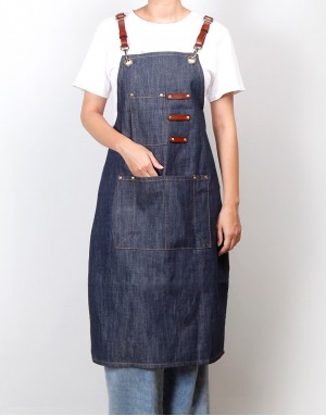 |缺貨|牛仔真皮圍裙-3色