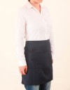 滌綸斜紋半身圍裙兩口袋+筆插款-深藍色