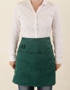 滌綸斜紋半身圍裙兩口袋+筆插款-深綠色