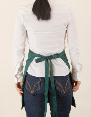 滌綸斜紋半身圍裙兩口袋+筆插款-深綠色 滌綸斜紋半身圍裙兩口袋+筆插款-深綠色