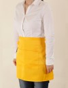 滌綸斜紋半身圍裙兩口袋+筆插款-黃色