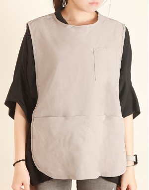 滌棉防潑水套頭式圍裙-淺灰