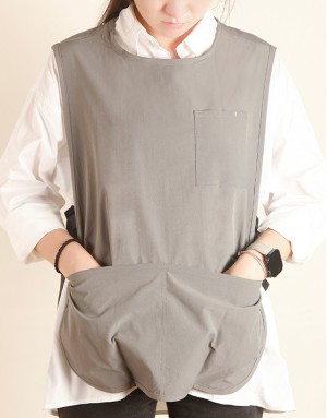 滌棉防潑水套頭式圍裙-灰色