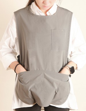 滌棉防潑水套頭式圍裙-灰色