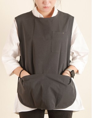 滌棉防潑水套頭式圍裙-深灰