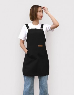 防水防污背帶式斜兩口袋圍裙-8色