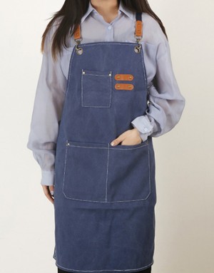職人厚帆圍裙-藍色