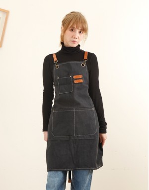 職人厚帆圍裙-黑色