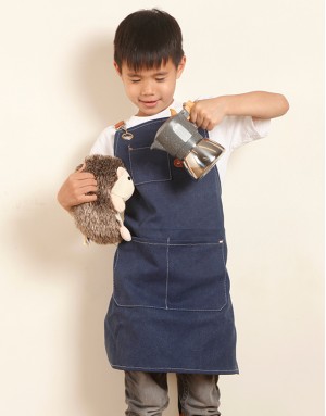 |預購| 職人兒童水洗厚帆圍裙-藍色