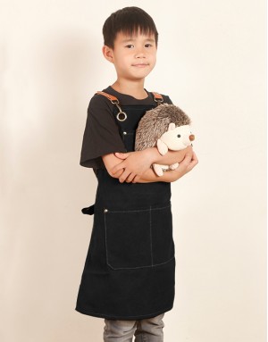|預購| 職人兒童水洗厚帆圍裙-黑色