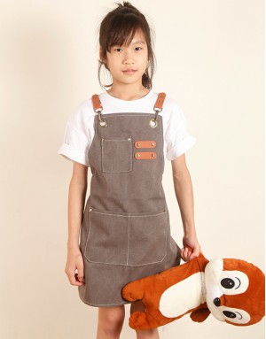 |預購| 職人兒童水洗厚帆圍裙-灰色