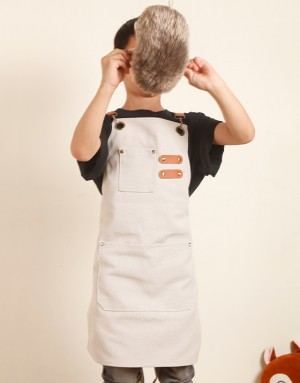 |預購| 職人兒童水洗厚帆圍裙-米白 |預購| 職人兒童水洗厚帆圍裙-米白