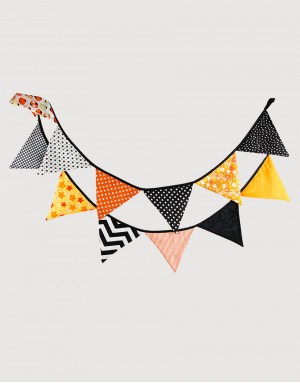 棉布三角旗|橘黑| 棉布三角旗|橘黑|