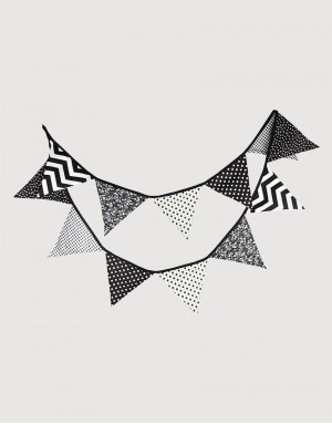 棉布三角旗|黑白|