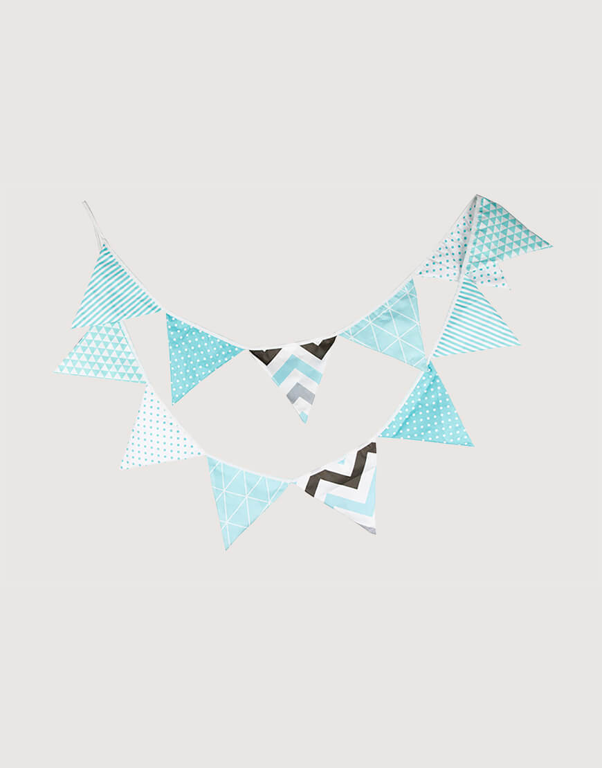 |預購| 棉布 | 淡藍幾何 | 三角旗