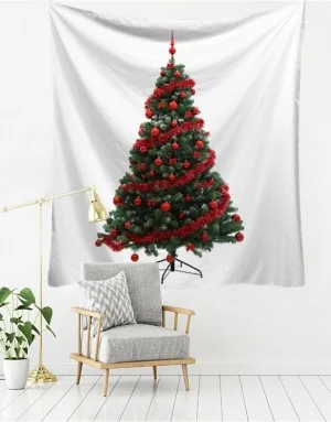 紅色裝飾聖誕樹掛簾