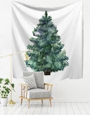 彩繪聖誕樹掛簾