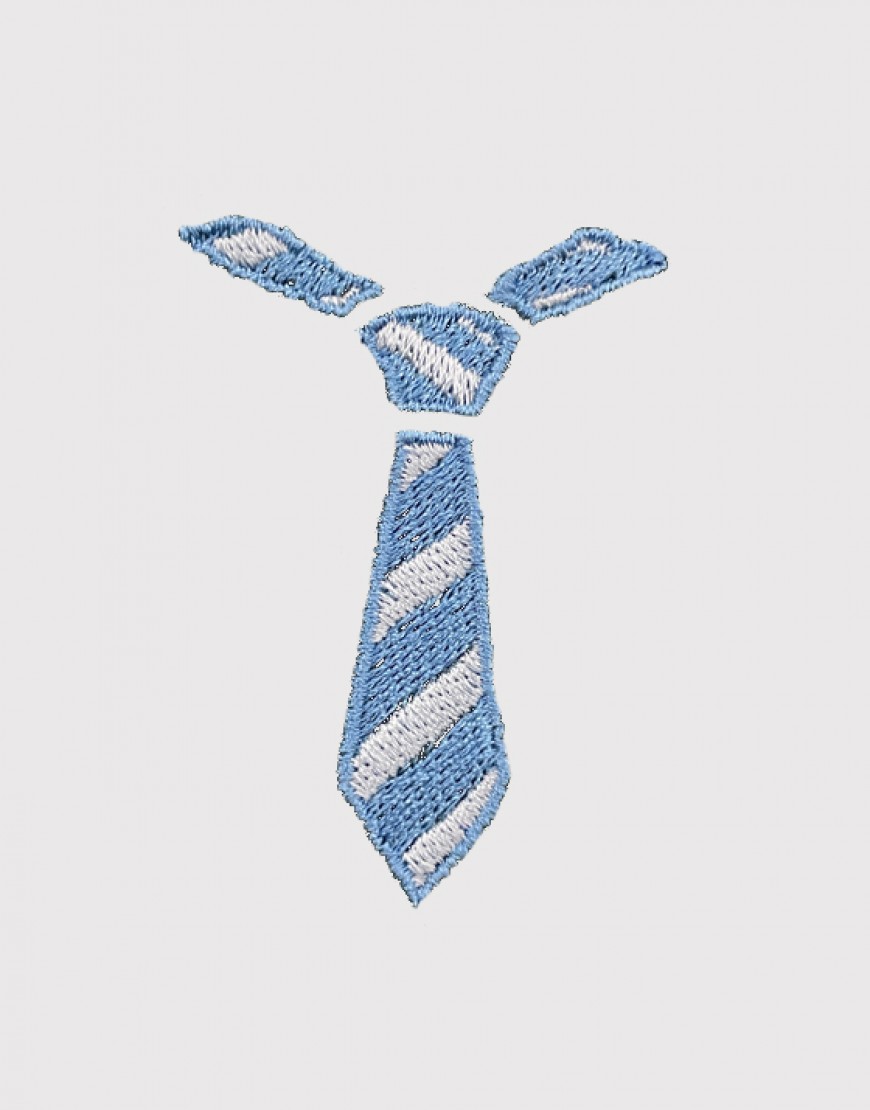 |刺繡|藍色領帶