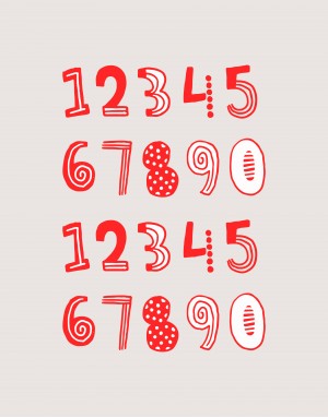 硬式貼紙 數字