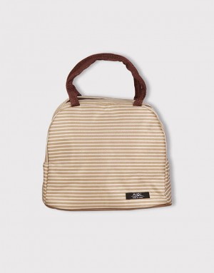 手提兩色條紋保溫袋-3色