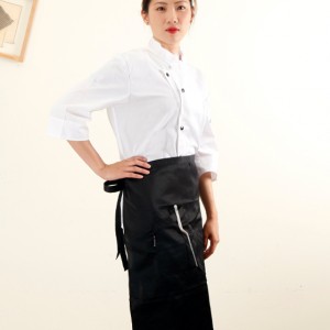 |預購| 餐飲斜口袋半身長圍裙-黑色
