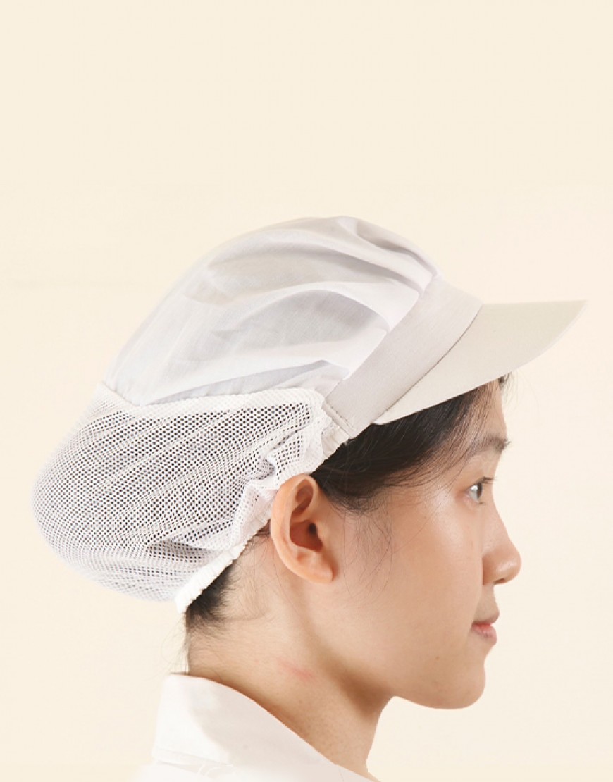 丙級廚師帽半網-白色