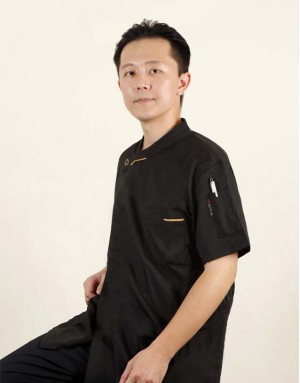 法式短袖側單釦廚師服(白/黑/酒紅/藍) 法式短袖側單釦廚師服(白/黑/酒紅/藍)