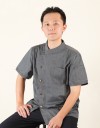 高級短袖側排釦廚師服 (黑/白/灰)