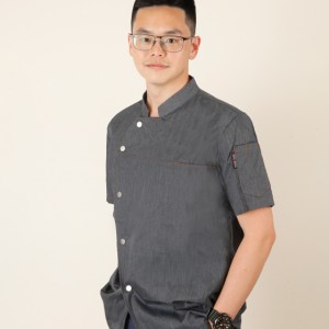 牛仔短袖廚師服 (黑/白/灰/藍)