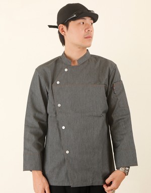 牛仔長袖廚師服 (黑/白/灰/藍)