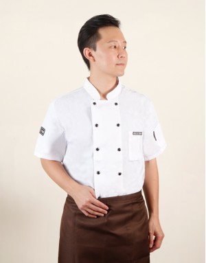 背網短袖雙排釦廚師服 (白) 背網短袖雙排釦廚師服 (白)