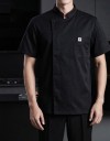 新款高級短袖彈力廚師服 (白/灰/黑)-透氣設計