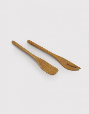 橡膠木抹刀叉組