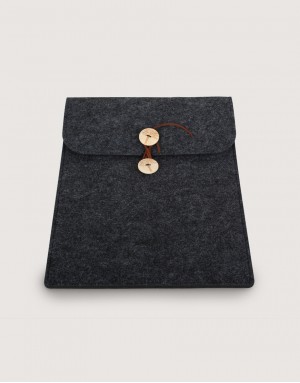 |缺貨|羊毛氈直式平板套-深灰色 |缺貨|羊毛氈直式平板套-深灰色