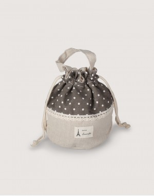 點點圓底束口收納袋-3色