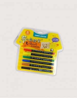 雄獅布料彩繪筆-6色細頭