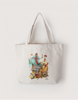 |插畫款|中帆布雙層橫式袋-最美好的禮物 |插畫款|中帆布雙層橫式袋-最美好的禮物