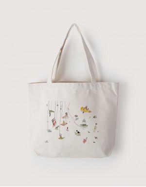 |插畫款|中帆布雙層橫式袋-形態