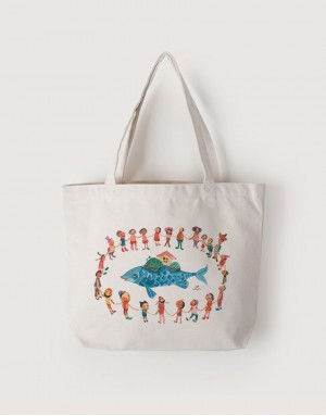 |插畫款|中帆布雙層橫式袋-團結